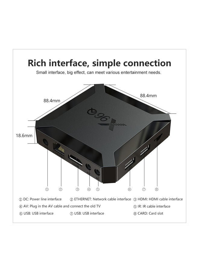 Tv Box Android X96Q Allwinner H313 Quad Core 4K Smart Android Tv 2.4G Wifi X96 Q 2G Ram -16G Rom Black