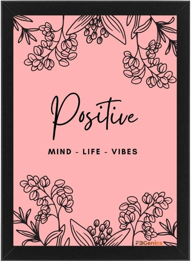 Positive Life Mind Vibes Frame Black/Pink 21 x 30cm