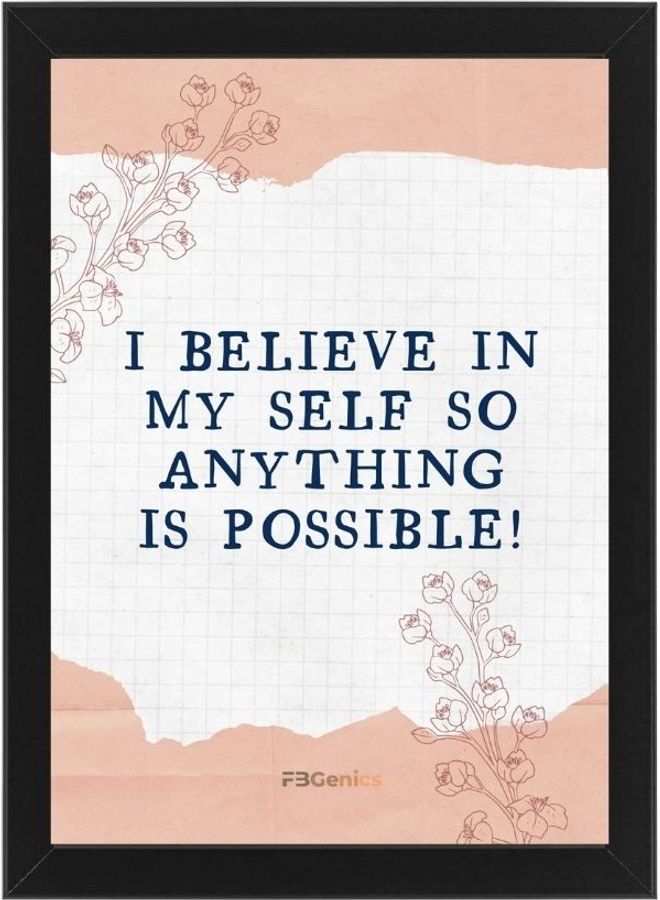 I Believe in Myself Frame Multicolour 21 x 30cm