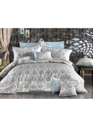 12 Piece Comforter Set, King Size Cotton Grey 240 x 260cm - v1612171902/N44100442A_1