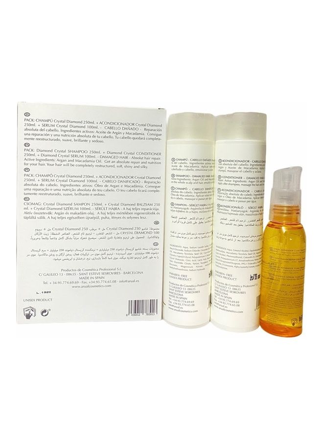 ARUAL - 3-Piece Crystal Diamond Shampoo Conditioner And Serum Set 250ml - Image 1