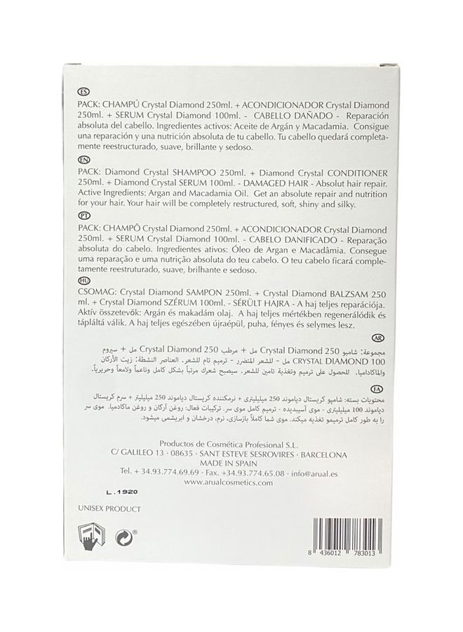 ARUAL - 3-Piece Crystal Diamond Shampoo Conditioner And Serum Set 250ml - Image 1