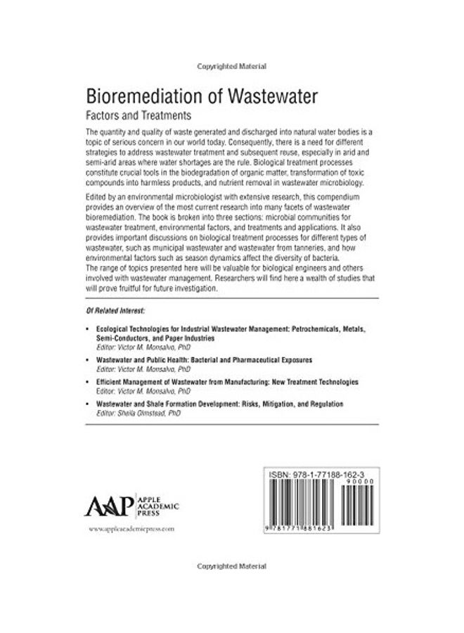 Bioremediation Of Wastewater: Factors And Treatment Hardcover English by Olga Sanchez - 2015  - Image 2