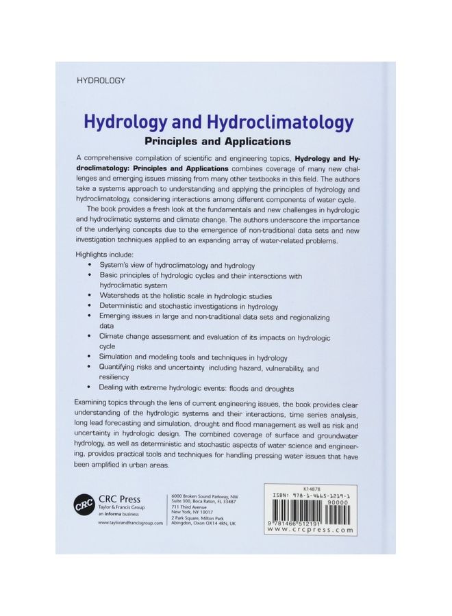 Hydrology And Hydro Climatology: Principles And Applications hardcover english - 2012  - Image 2
