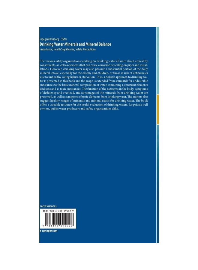 Drinking Water Minerals And Mineral Balance: Importance, Health Significance &Safety Precautions Hardcover English by Ingegerd Rosborg - 2014  - Image 2