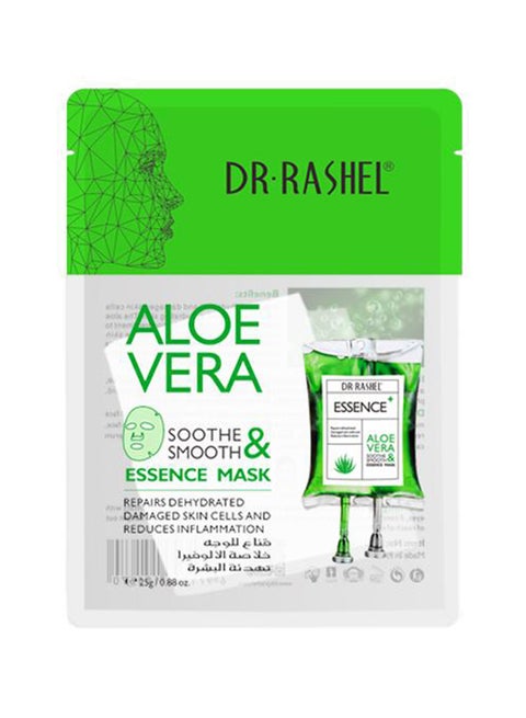 5 Pieces Aloe Vera  Soothe & Smooth Essence Mask Multicolour 25grams