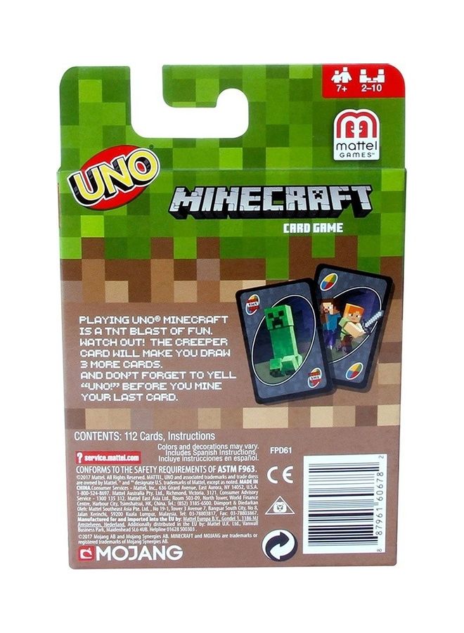 UNO Card Game Minecraft Characters Theme 11.6 x 9 x 1.9cm - Image 4