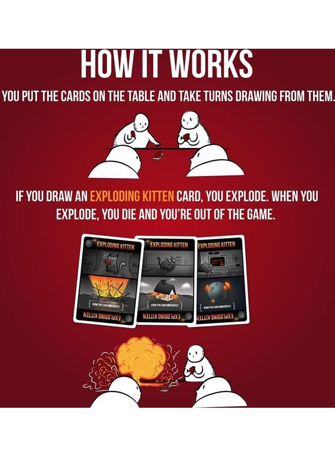 Generic - Funny Card Game Exploding Kitten Red Version 16.1 x 11.2 x 3.9cm - Image 1