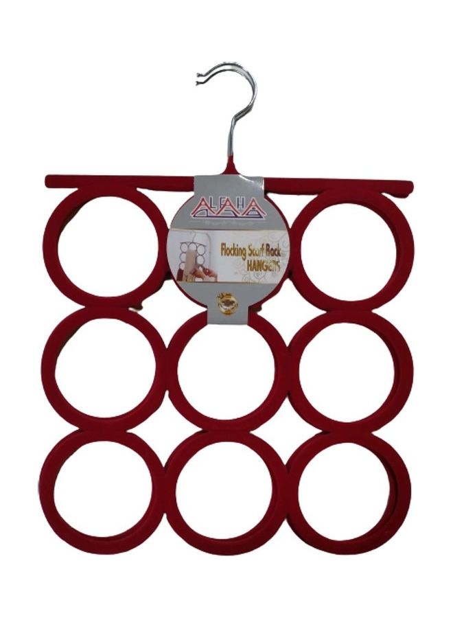 2-Piece Flocking Scarf Rack Hangers Red 5cm