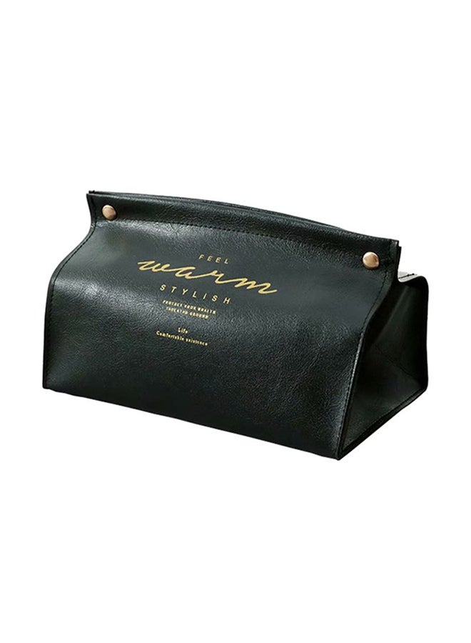 Falpro Leather Tissue Storage Box Black 20x12x11cm - Image 1