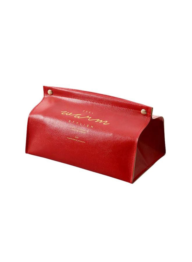 Falpro Leather Tissue Storage Box Red 20x12x11cm - Image 1