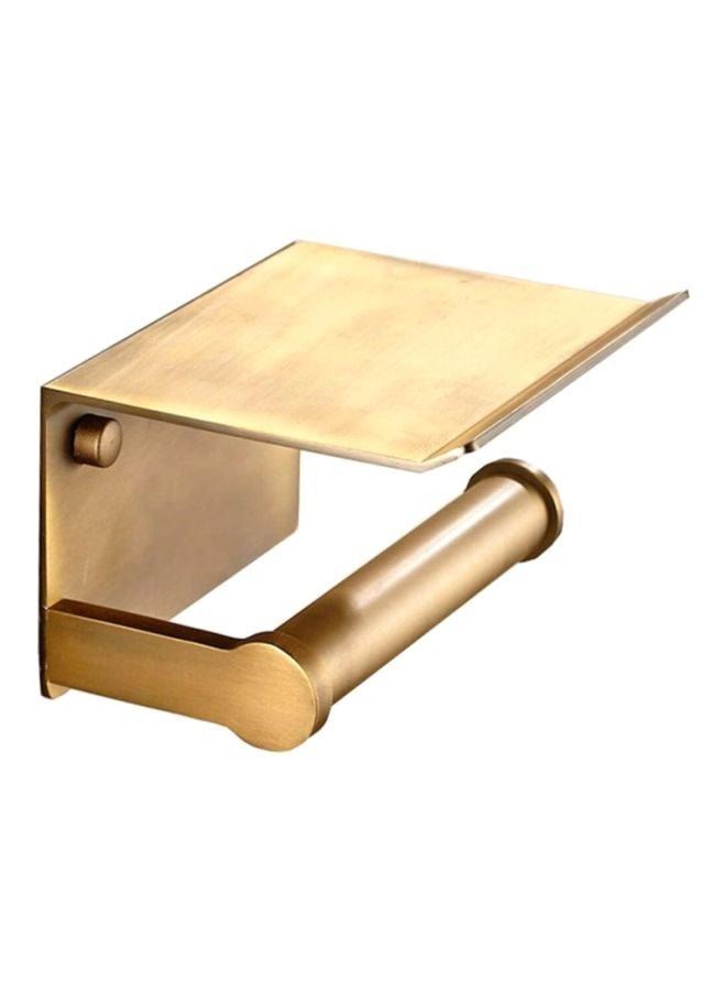 AMERTEER Wall Mounted Toilet Paper Holder Gold 16.3x13.5x9.5cm - Image 1