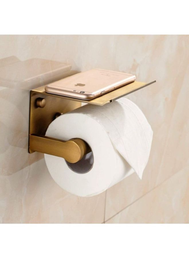 AMERTEER Wall Mounted Toilet Paper Holder Gold 16.3x13.5x9.5cm - Image 2
