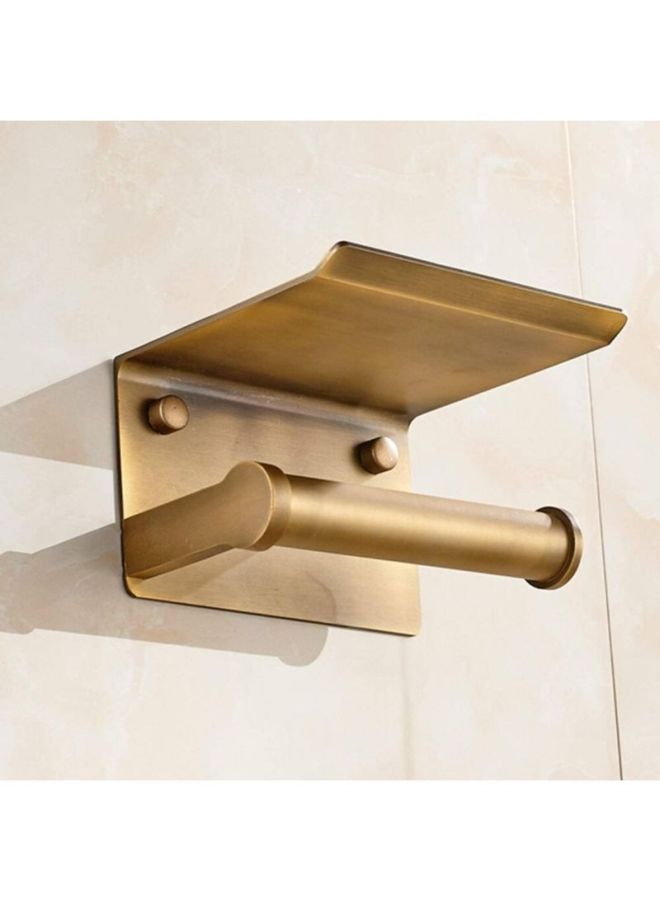 AMERTEER Wall Mounted Toilet Paper Holder Gold 16.3x13.5x9.5cm - Image 3