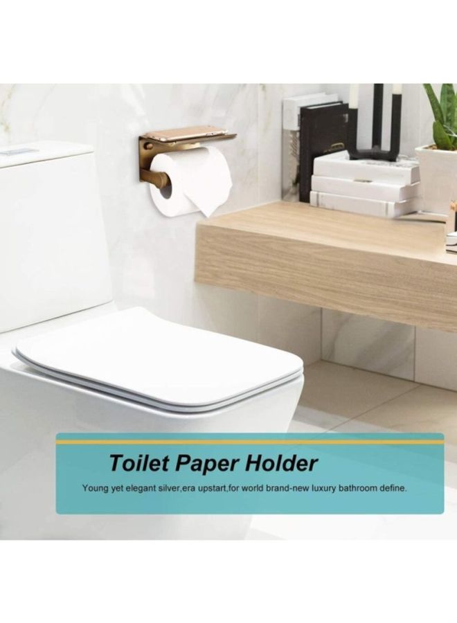 AMERTEER Wall Mounted Toilet Paper Holder Gold 16.3x13.5x9.5cm - Image 4