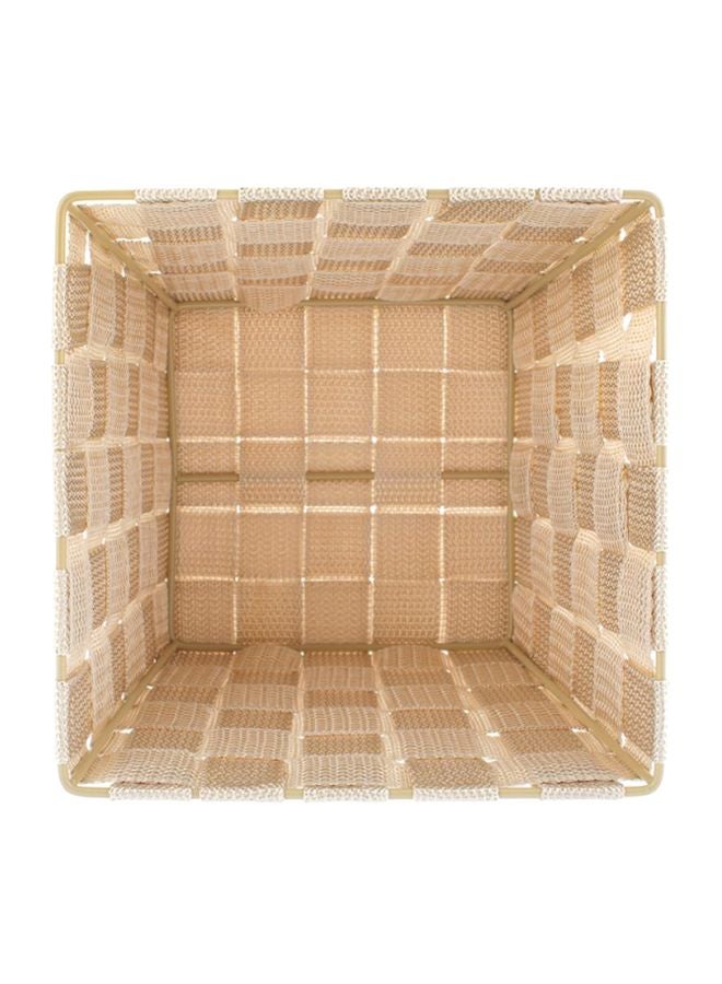 Home Box Strap Basket Beige 19x19x16cm  - Image 3