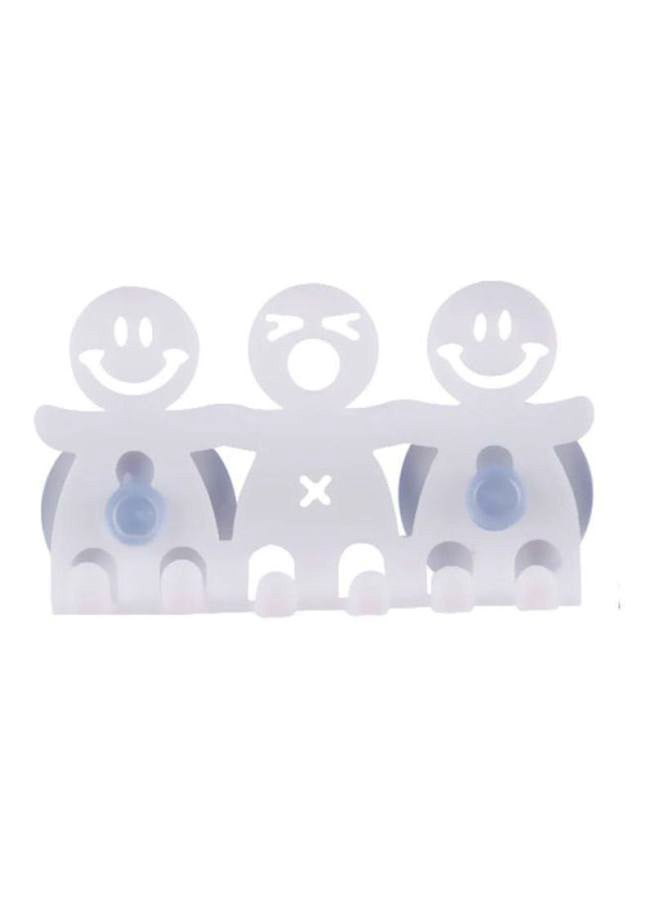 Beauenty Wall Mounted Smiling Face Toothbrush Holder White/Blue 12x3xx7cm  - Image 1