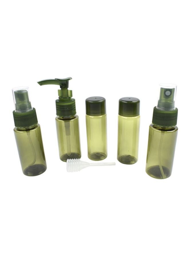 Home Concept 6-Piece Portable Plastic Storage Bottle Green/Clear 18x4x15centimeter  - Image 1