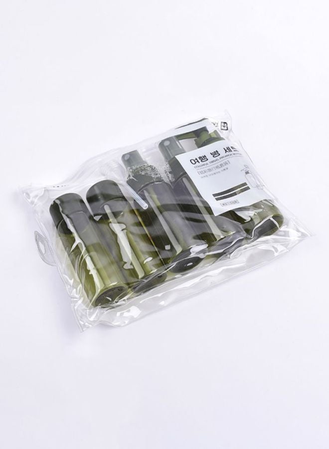 Home Concept 6-Piece Portable Plastic Storage Bottle Green/Clear 18x4x15centimeter  - Image 2