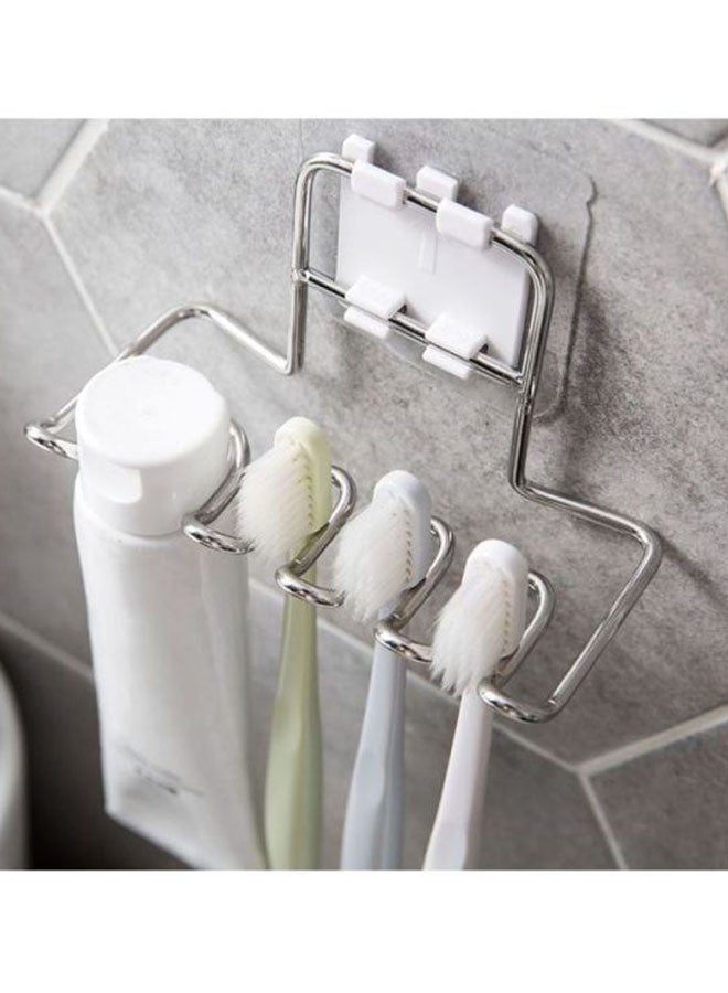 Beauenty Wall Mounted Toothbrush Holder Silver 11.8x5.3cm - Image 2