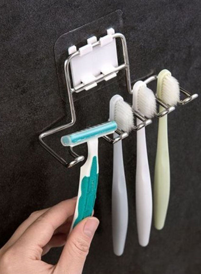 Beauenty Wall Mounted Toothbrush Holder Silver 11.8x5.3cm - Image 3