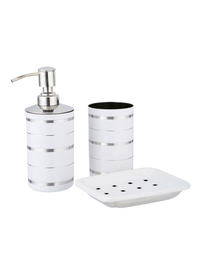 Home Box 3-Piece Rims Bath Accessories Set White/Silver  - Image 2