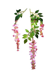 Artificial Wisteria Flowers Pink/Green 110cm