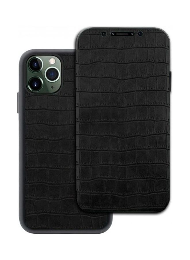 Leather Flip Case Cover For iPhone 12 Pro Max black  - Image 1