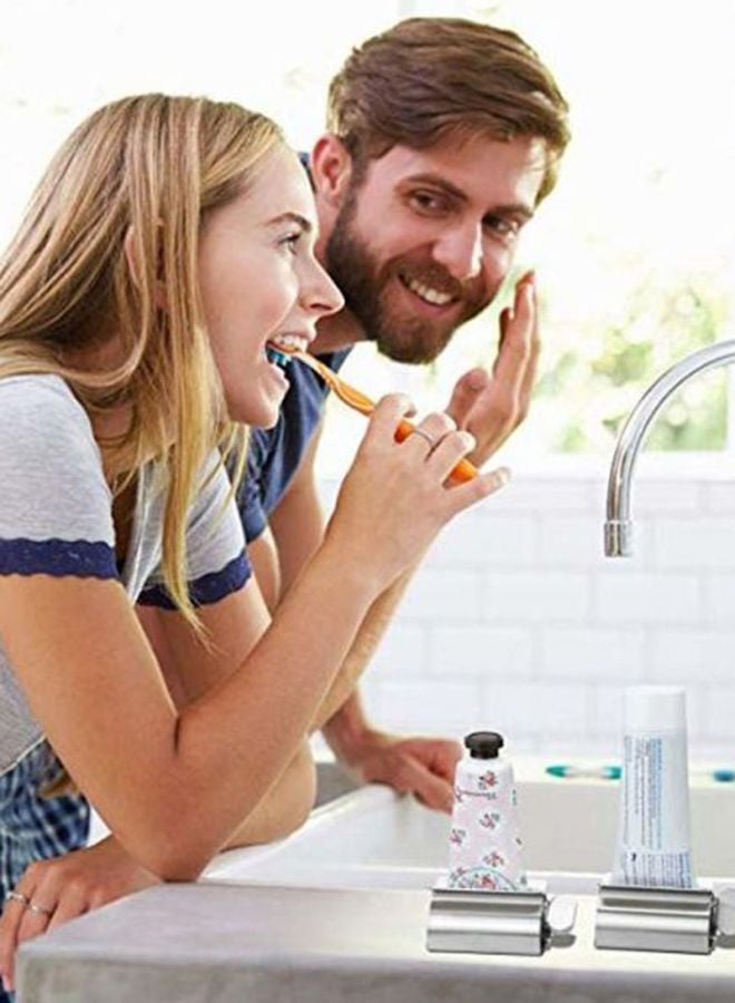 Beauenty Wall Mounted Automatic Toothpaste Tube Squeezer Silver 8x3.7cm  - Image 2