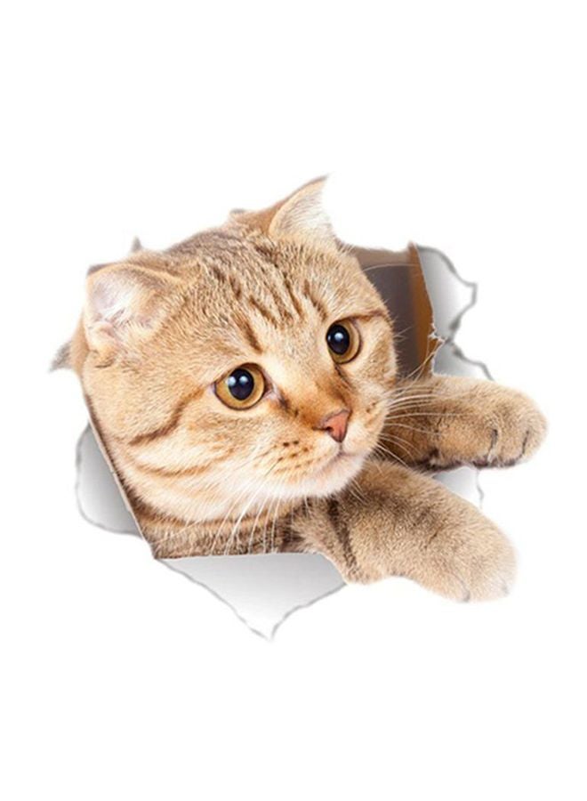 أوتاد ملصق جداري ثلاثي الأبعاد للحمام البني/الأبيض 210x1x220مم - Image 1