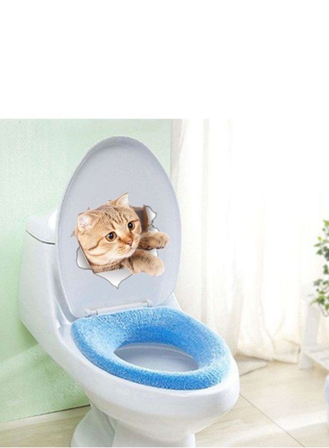 أوتاد ملصق جداري ثلاثي الأبعاد للحمام البني/الأبيض 210x1x220مم - Image 4