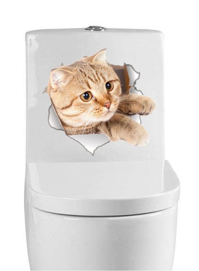 أوتاد ملصق جداري ثلاثي الأبعاد للحمام البني/الأبيض 210x1x220مم - Image 5