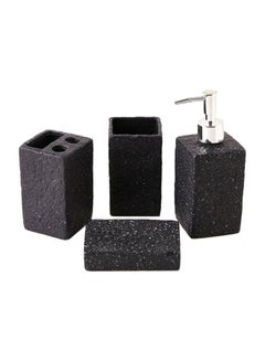 Home Box 4-Piece Ceramic Bath Set Black/Silver  - Image 2