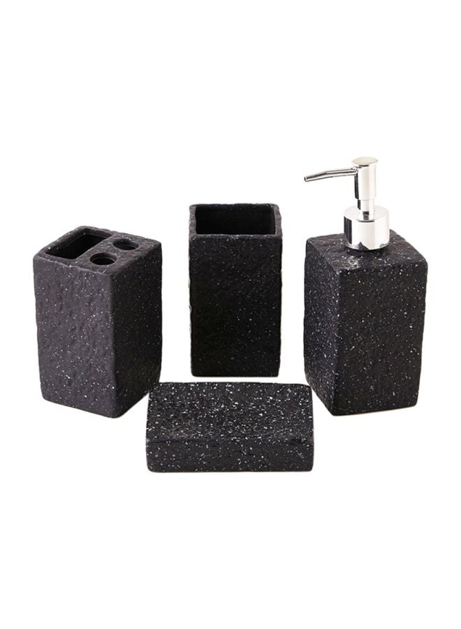 Home Box 4-Piece Ceramic Bath Set Black/Silver  - Image 2