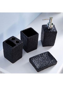 Home Box 4-Piece Ceramic Bath Set Black/Silver  - Image 3