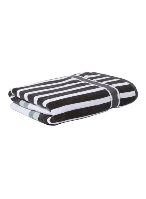 Stripe Pattern Bath Sheet White/Black 80x160cm