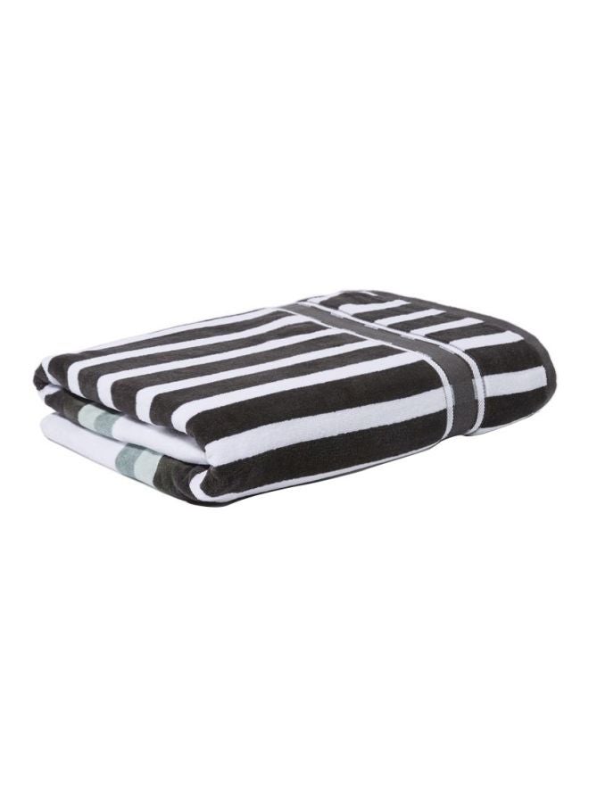 Stripe Pattern Bath Sheet White/Black 80x160cm