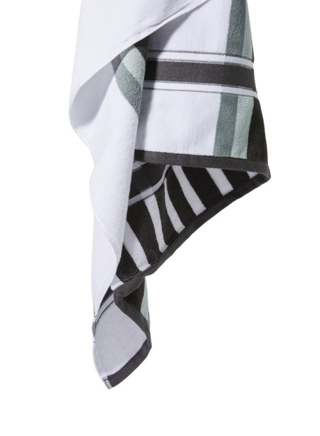 Stripe Pattern Bath Sheet White/Black 80x160cm