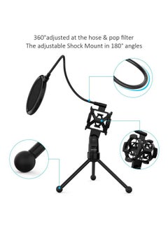 ammoon Pop Filter Studio Microphone Mic With Tripod Stand I3932zxc Black  - Image 5