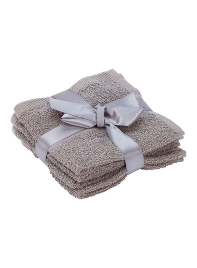 Home Box 4-Piece Face Towel Set Grey 30x30cm - Image 1