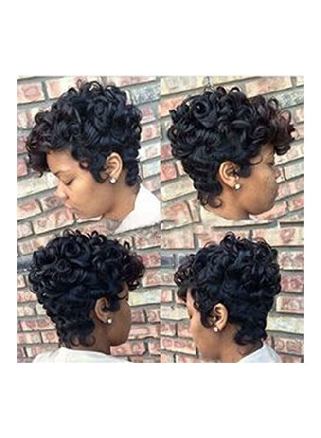 Generic Short Ombre Curly Hair Wig Black 8inch 