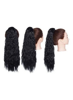 Clip In Wavy Ponytail Hair Extension Black 10inch - v1612204263/N44112327A_1