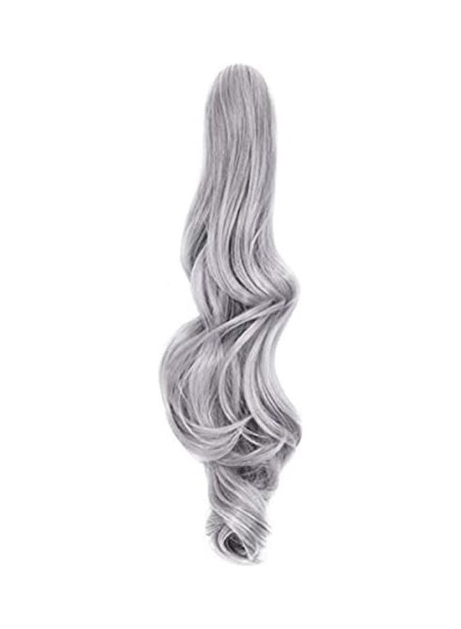 فوت وصلة شعر بمشبك على شكل ذيل حصان رمادي 21بوصة