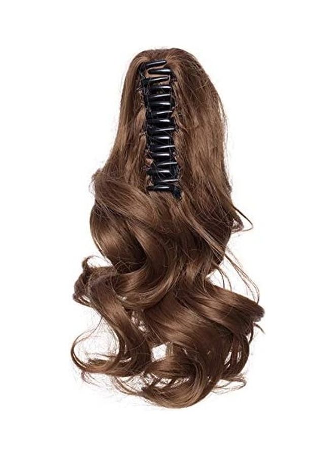 S-noilite - Short Curly Wave Ponytails Hair Extension Brown 14inch - Image 1