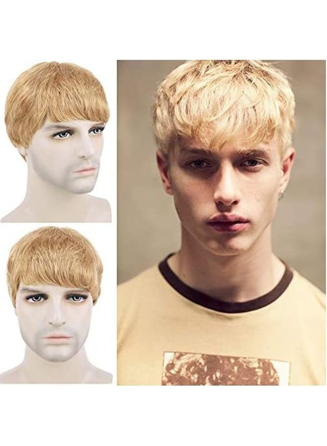 Generic Short Brazilian Human Hair Wig Blonde 8inch 