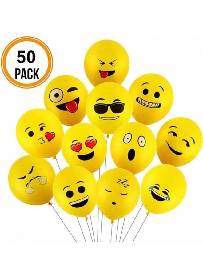 50-Pieces Emoji Balloons  - Image 1