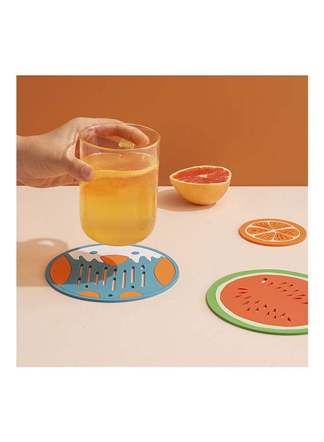 fashionhome - 5-Pieces Silicone Table Insulation Mats Pads Multi Colour 8x8cm - Image 1