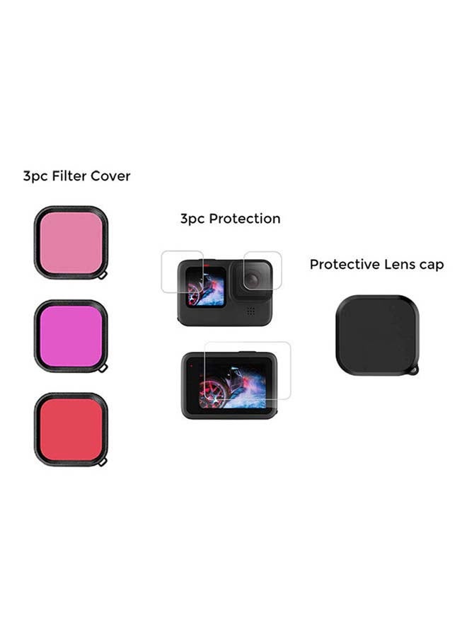 O Ozone - 7-In-1 Kit Compatible For Gopro Hero 9 Action Camera Accessories With Silicone Lens Cap Black - Image 1
