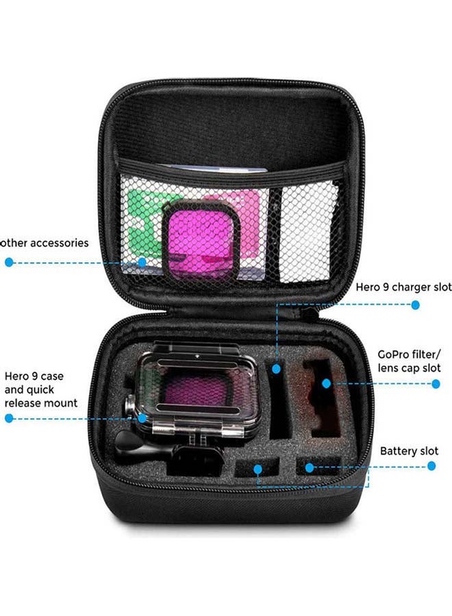 O Ozone - 21-In-1 Kit Compatible For GoPro Hero 9 Action Camera Accessories With Carry Case Black - Image 1