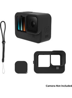 O Ozone Protective Silicone Case For GoPro Hero 9 With Lanyard Strap And Lens Cap Cover Black  - Image 5
